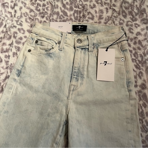 Womens 7 For All Mankind Light Wash High Waist Ankle Skinny Jean Size 24 - Picture 3 of 7